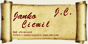 Janko Cicmil vizit kartica